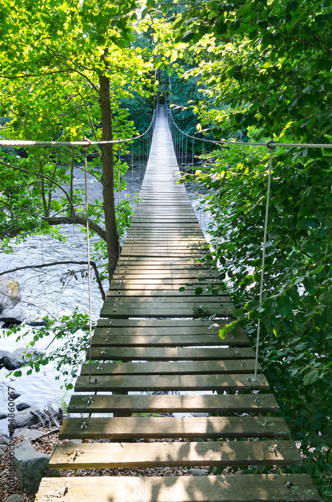 Fototapeta Swedish suspension bridge over