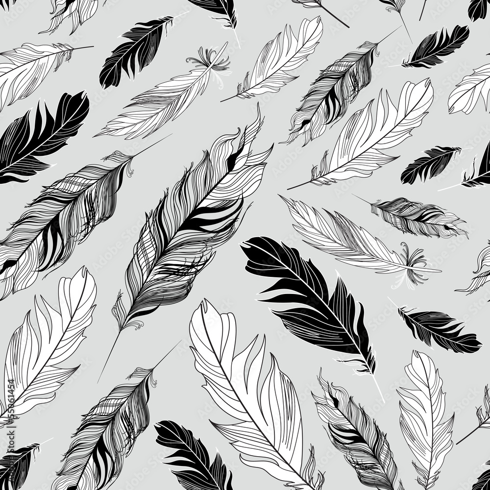 Obraz Kwadryptyk graphic texture of feathers