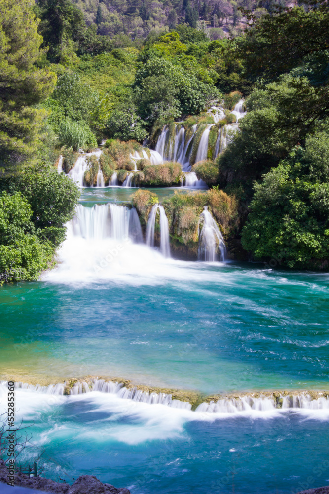 Fototapeta Amazing waterfall in Krka