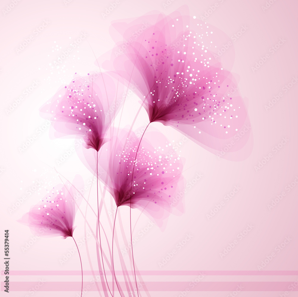 Obraz Kwadryptyk vector background with flowers