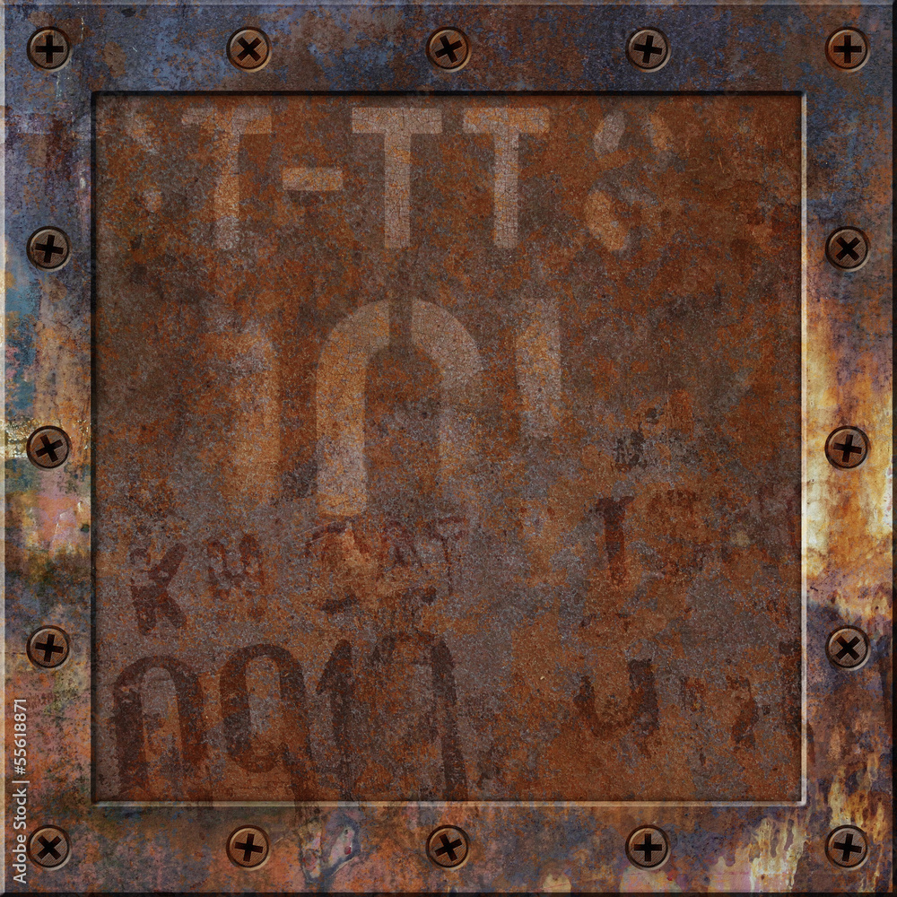 Obraz Pentaptyk Rusty Metal Background