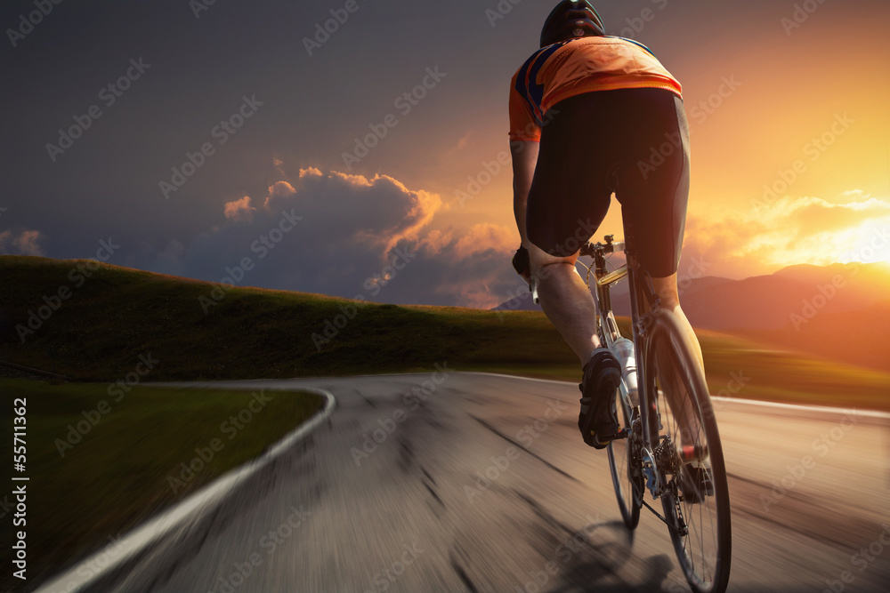 Obraz na płótnie Sunset Biking