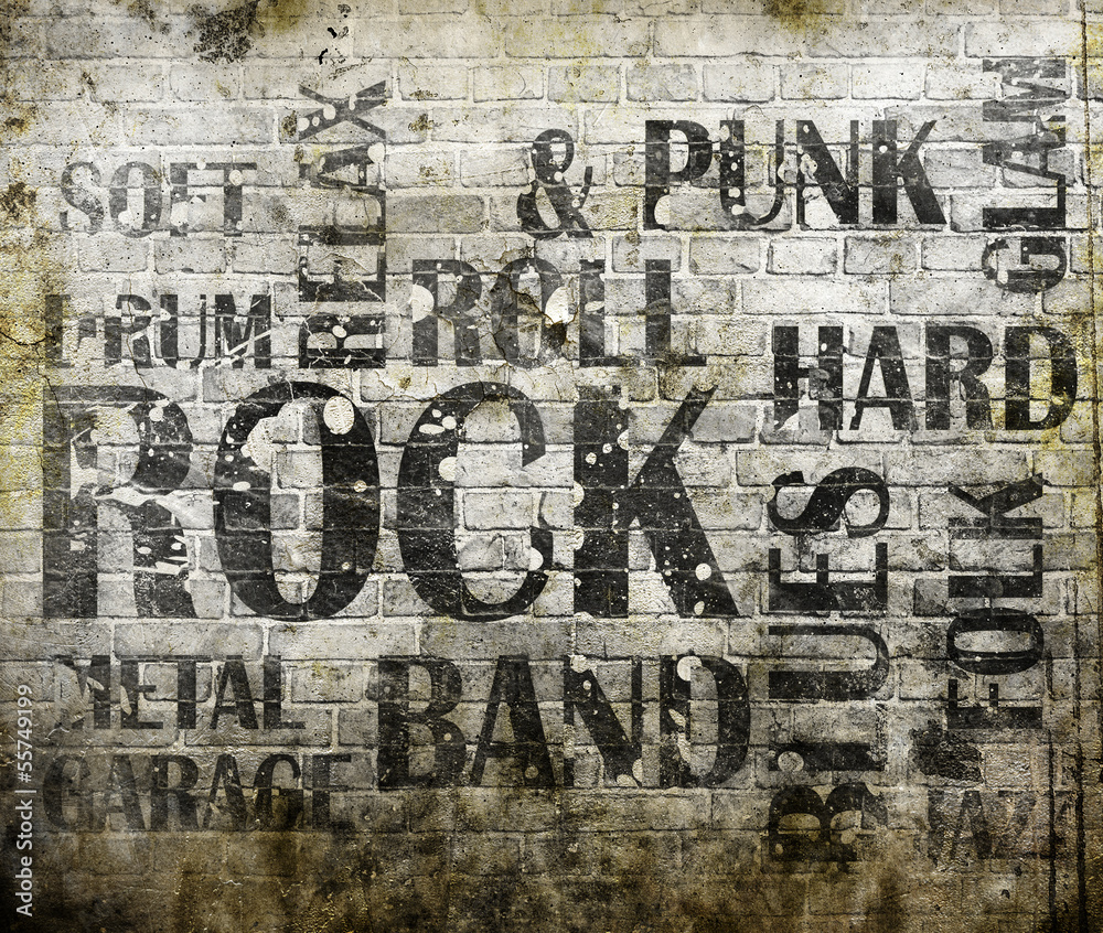 Obraz Tryptyk Grunge rock music poster