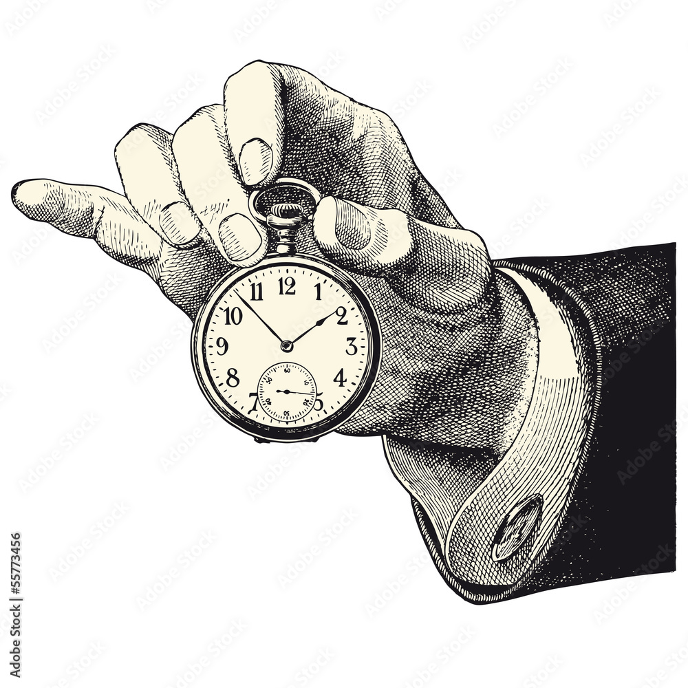 Obraz Tryptyk Main d'homme tenant une montre
