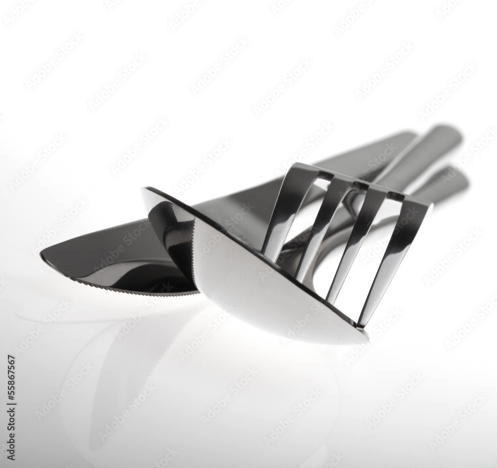 Obraz Pentaptyk fork, knife and spoon
