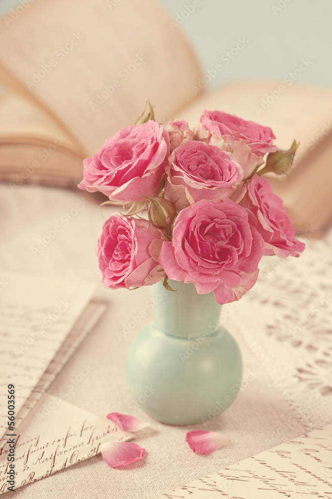Obraz Tryptyk Pink flowers