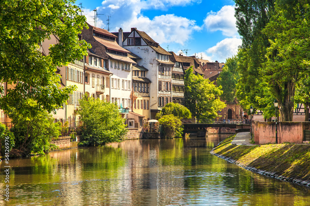 Fototapeta Strasbourg, water canal in