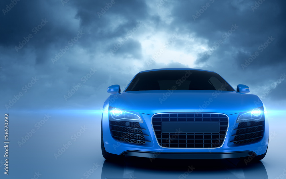 Obraz Dyptyk Blue Sport Car