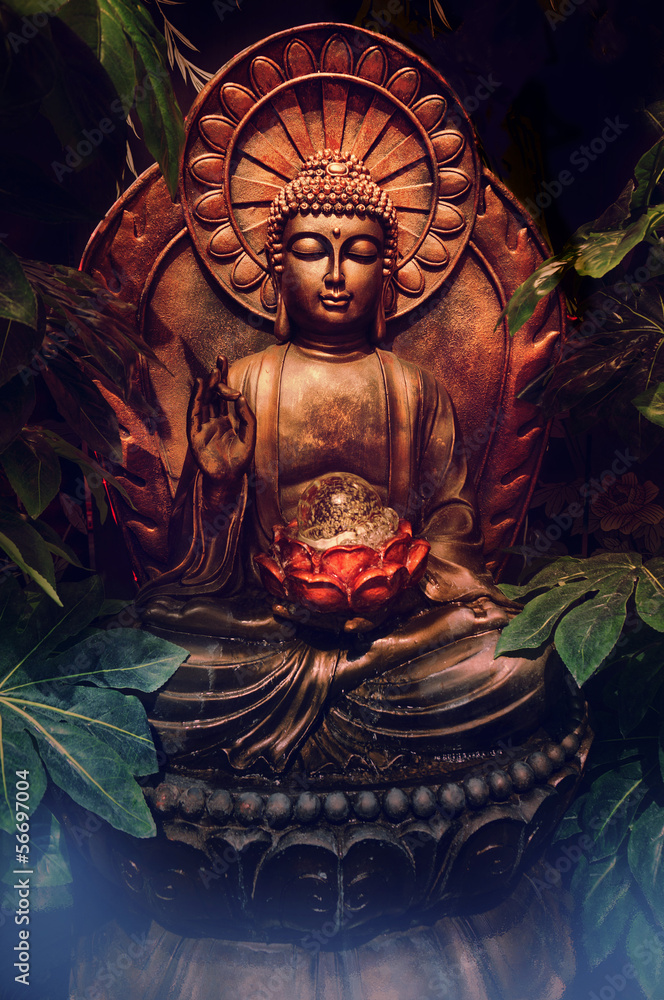 Obraz Tryptyk Golden buddha statue