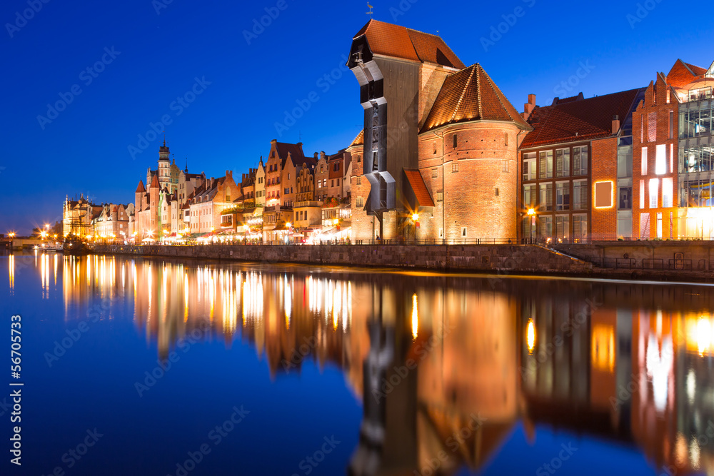 Obraz Tryptyk Old town of Gdansk with