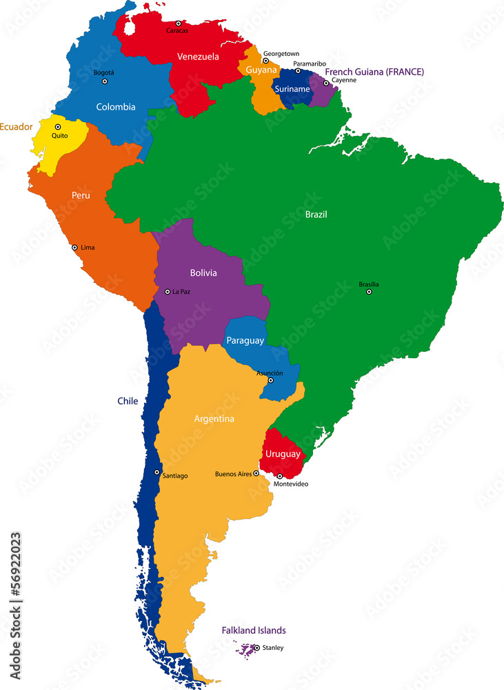 Fototapeta South America map
