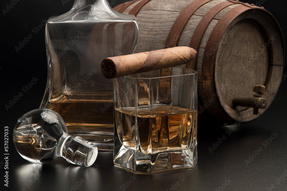 Obraz Kwadryptyk Whisky & Sigaro