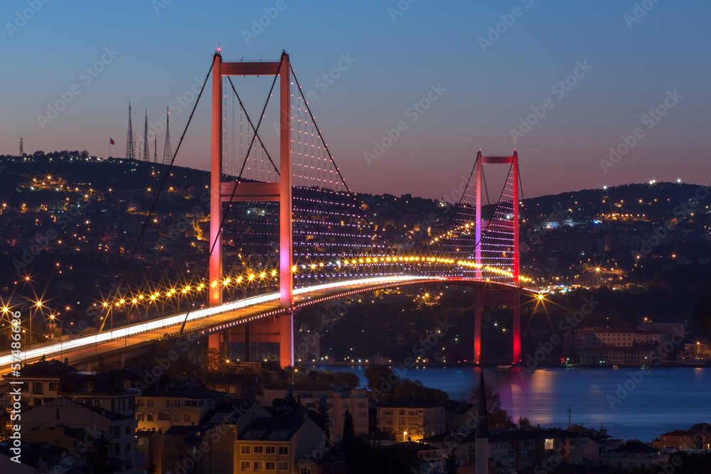 Obraz Pentaptyk Bosphorus Bridge, Istanbul