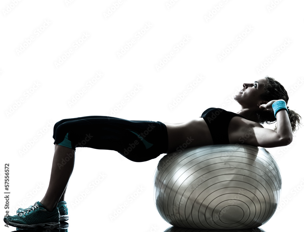 Obraz na płótnie woman exercising fitness ball