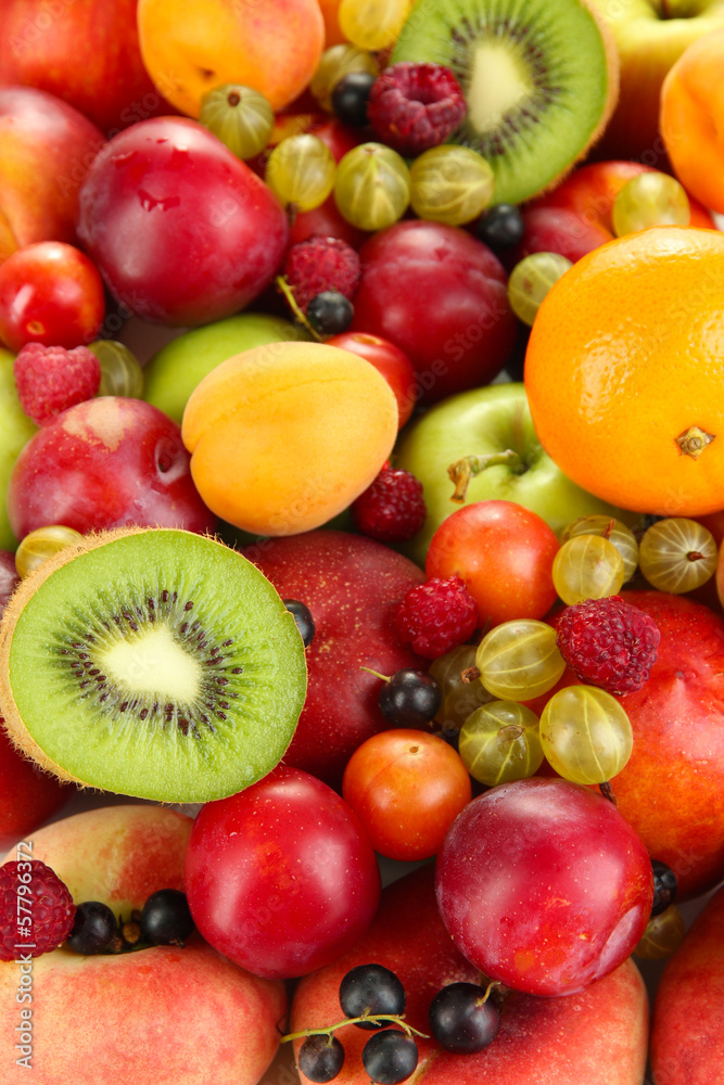 Obraz Kwadryptyk Assortment of juicy fruits  