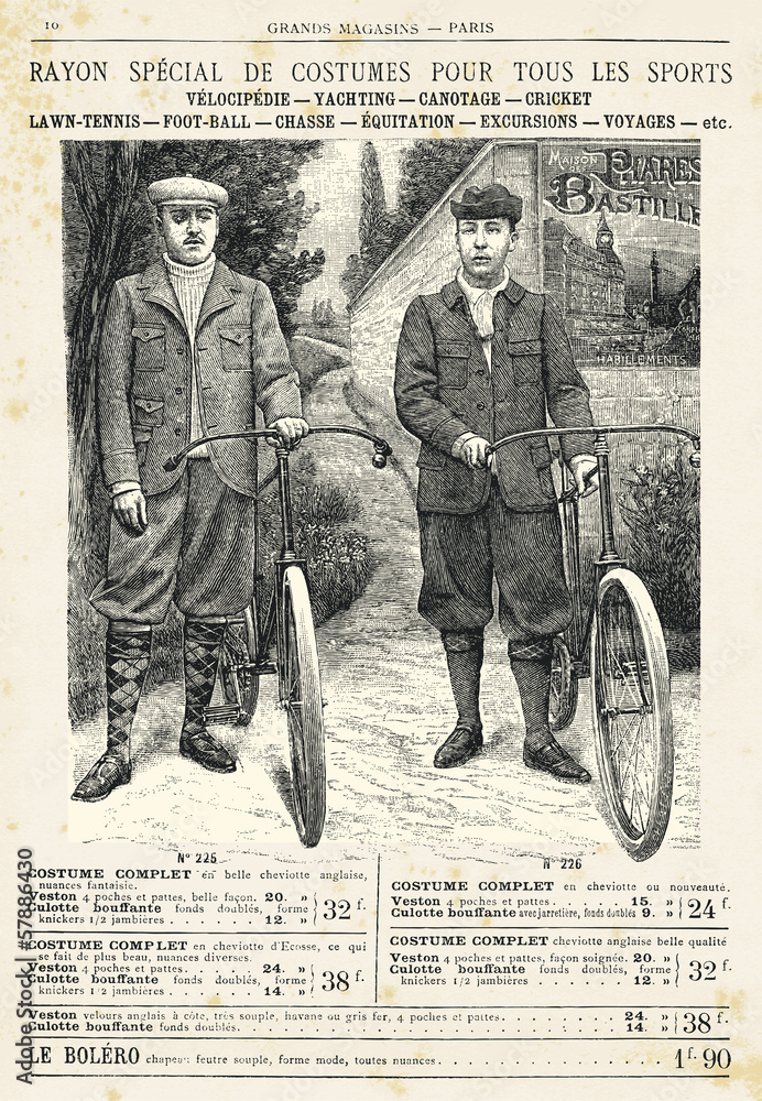 Obraz na płótnie Two men with bike  suit