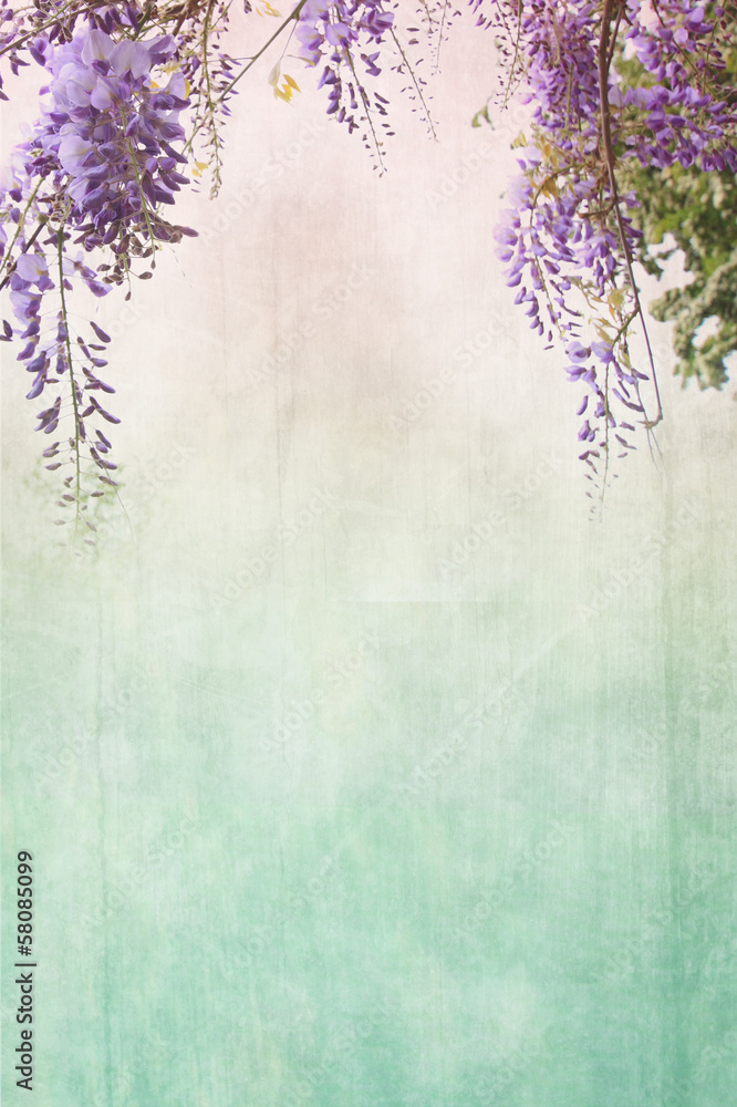 Fototapeta Grungy background with floral