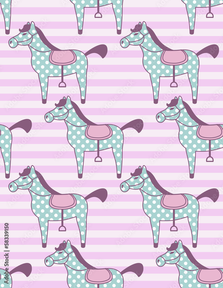 Obraz Tryptyk toy horses pattern