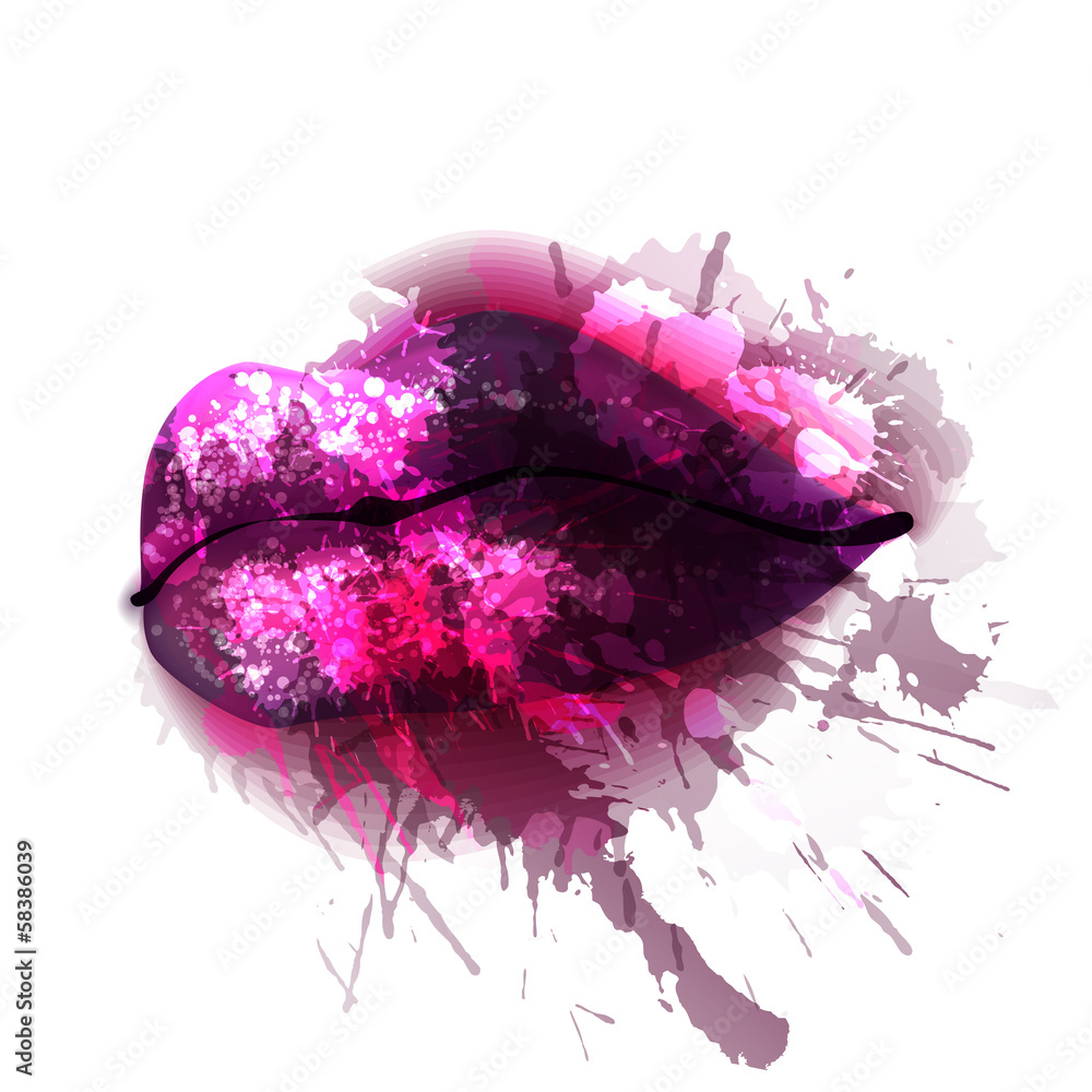 Fototapeta Lips with colorful splashes