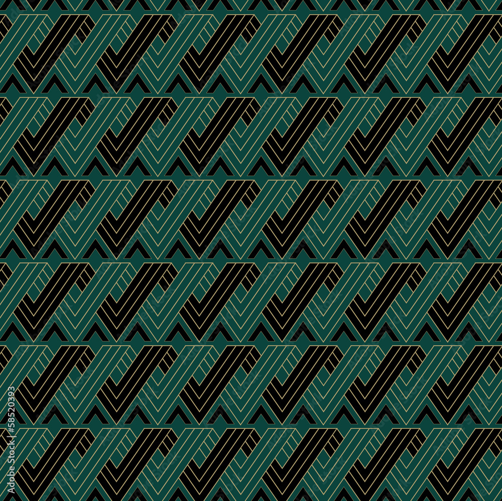 Obraz Pentaptyk Art Deco Ribbon Pattern