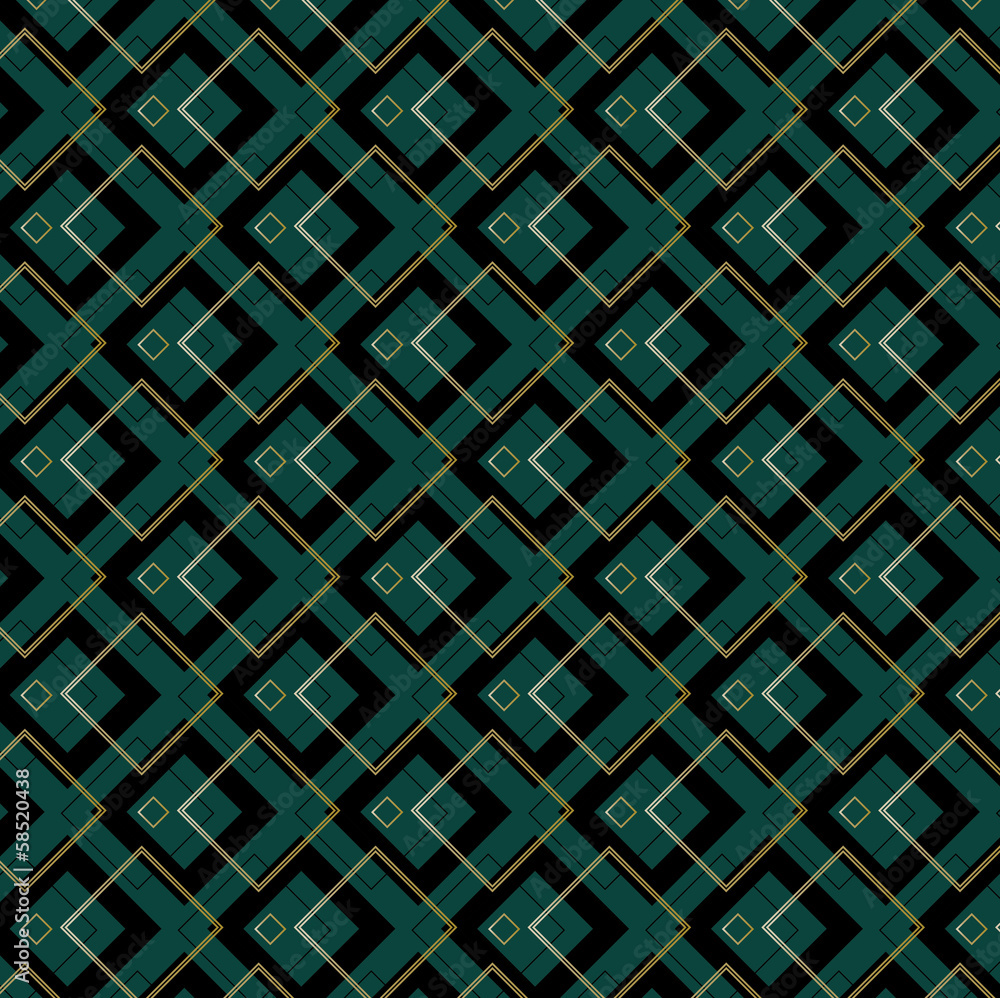 Obraz Tryptyk Art Deco Squares Pattern