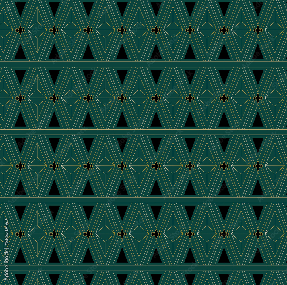 Obraz Tryptyk Art Deco Triangle Pattern