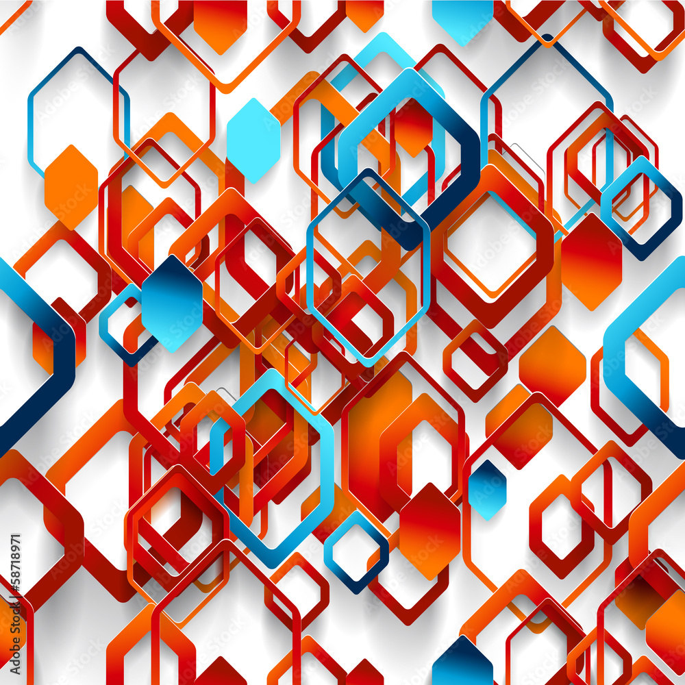 Obraz Pentaptyk Abstract 3D Paper Infographics