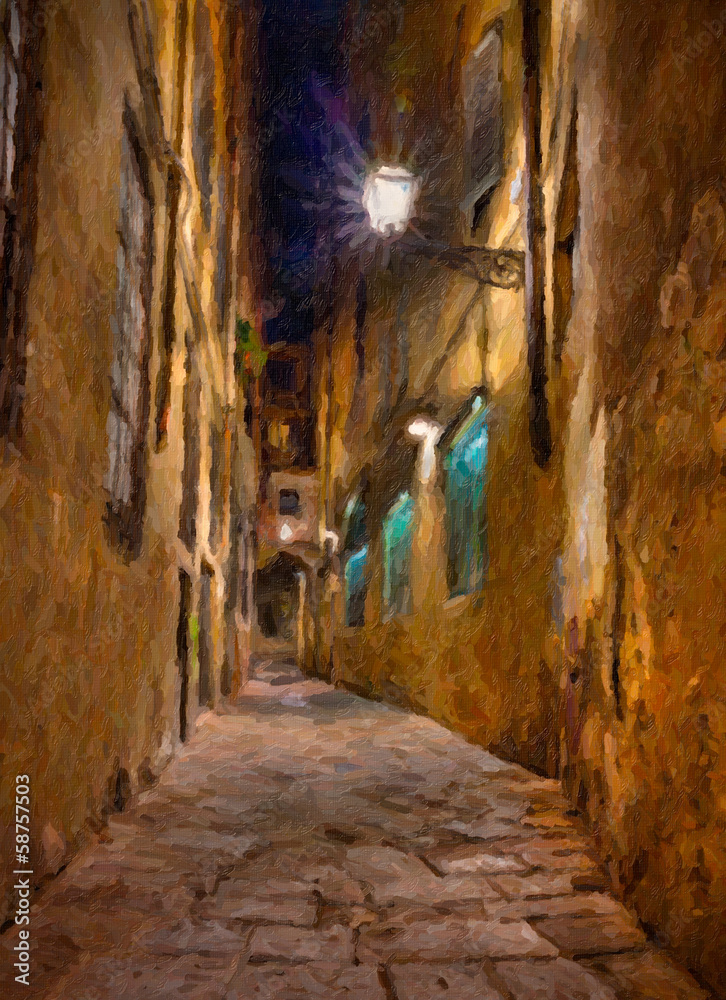 Fototapeta old alley in Florence