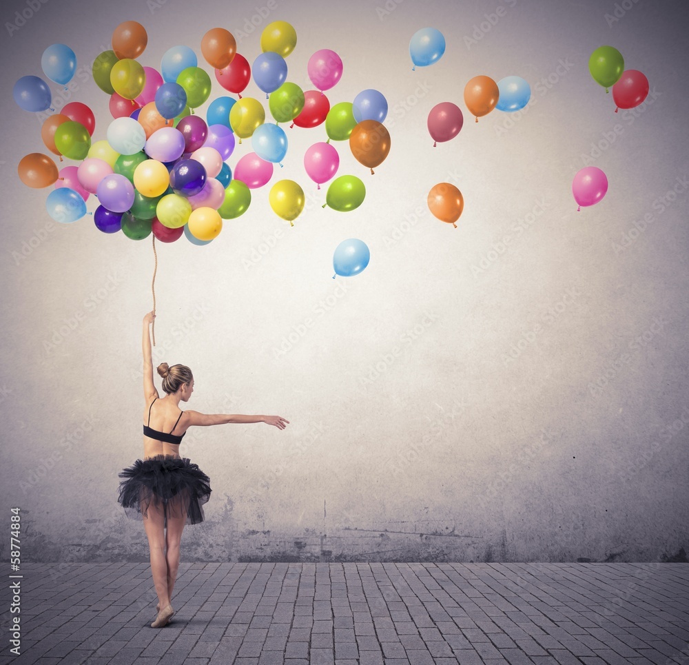 Fototapeta Dancer with balloons