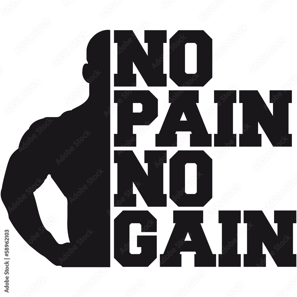 Obraz Tryptyk No Pain No Gain Bodybuilding