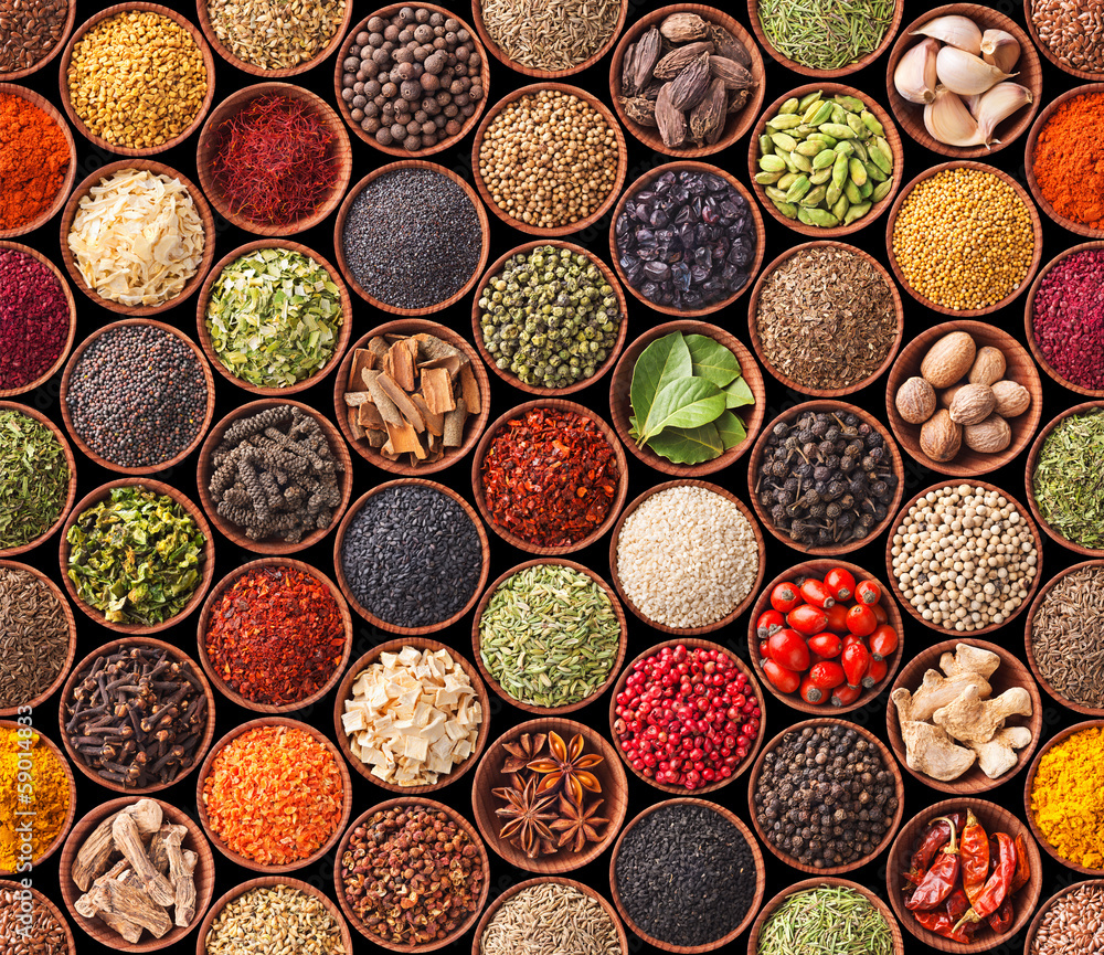 Fototapeta Seamless texture with spices