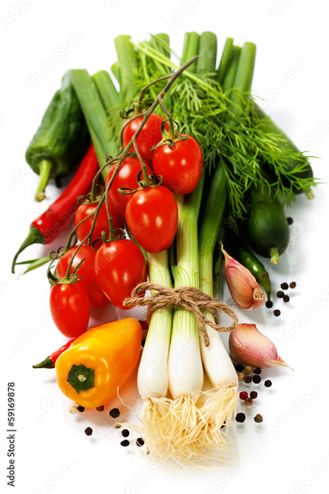 Obraz Tryptyk fresh vegetables