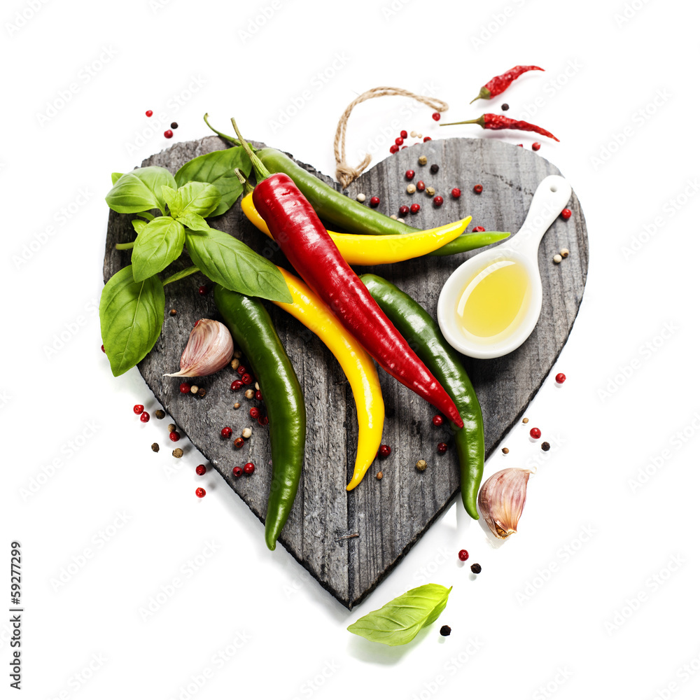 Fototapeta Fresh vegetables on heart