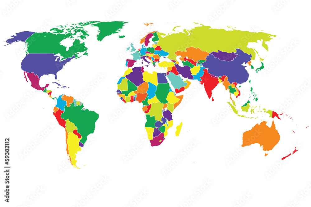 Fototapeta World Map Vector color