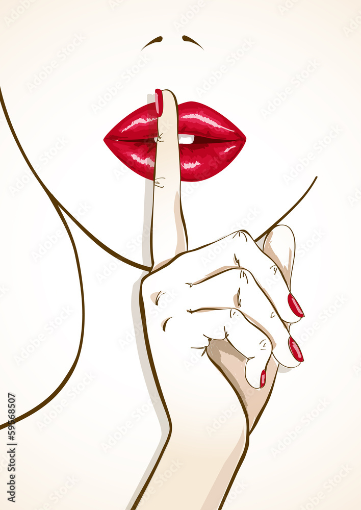 Obraz Tryptyk Illustration of woman lips