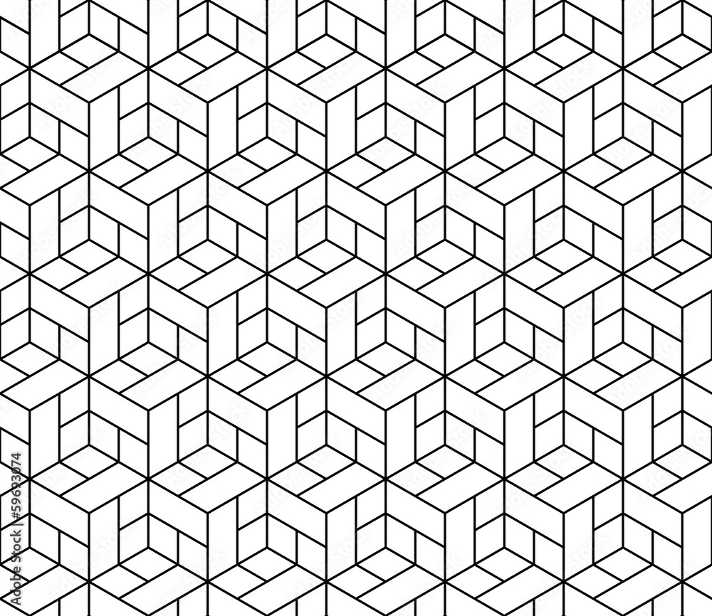 Obraz Pentaptyk Seamless geometric pattern