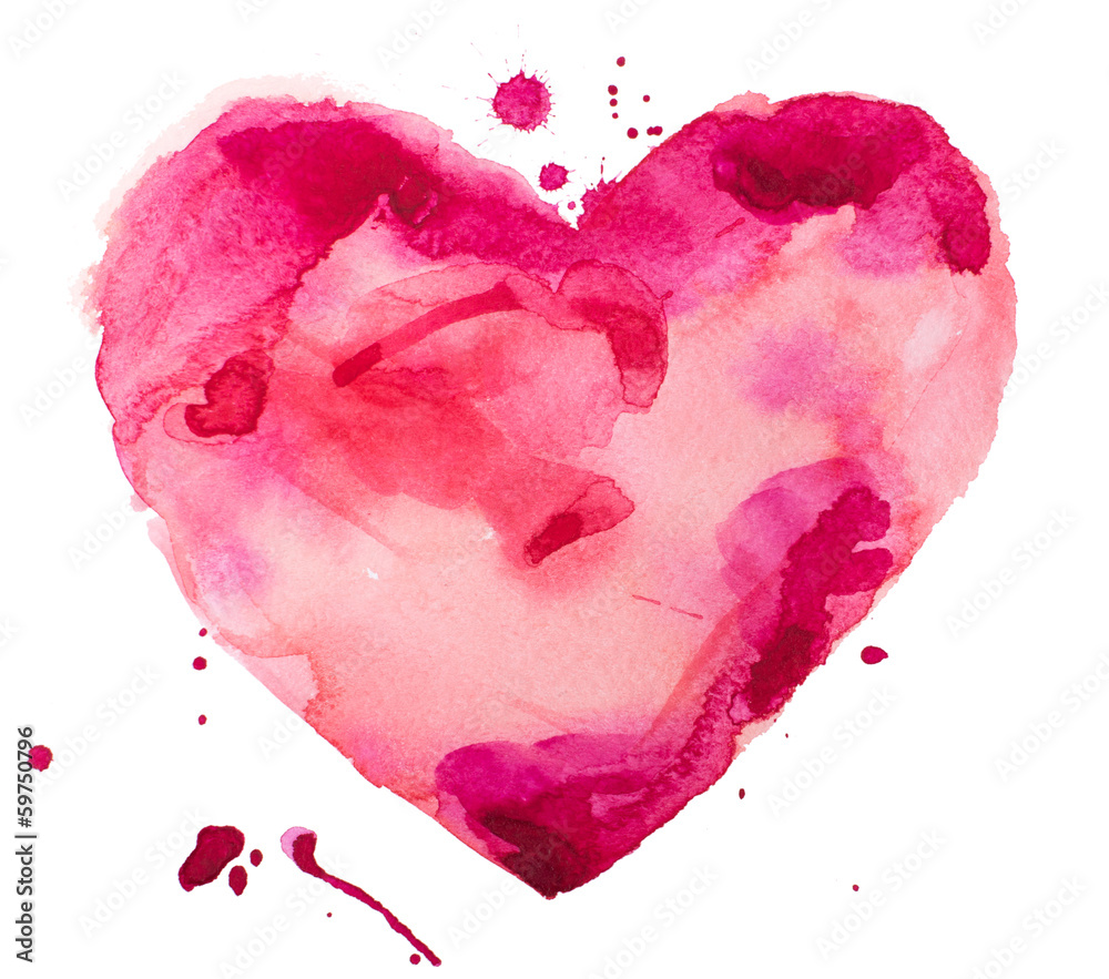 Fototapeta watercolor heart. Concept -
