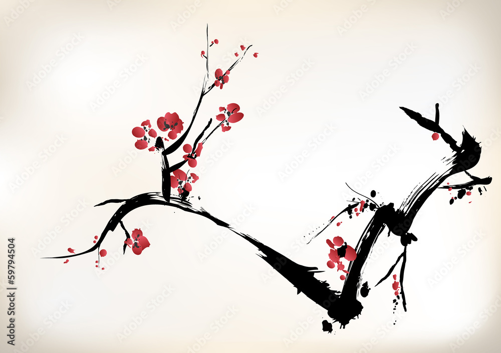 Obraz Pentaptyk blossom painting