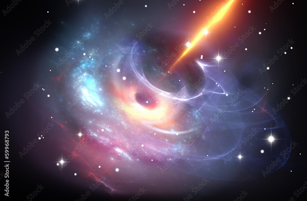Obraz Tryptyk Heavy black hole with plasma