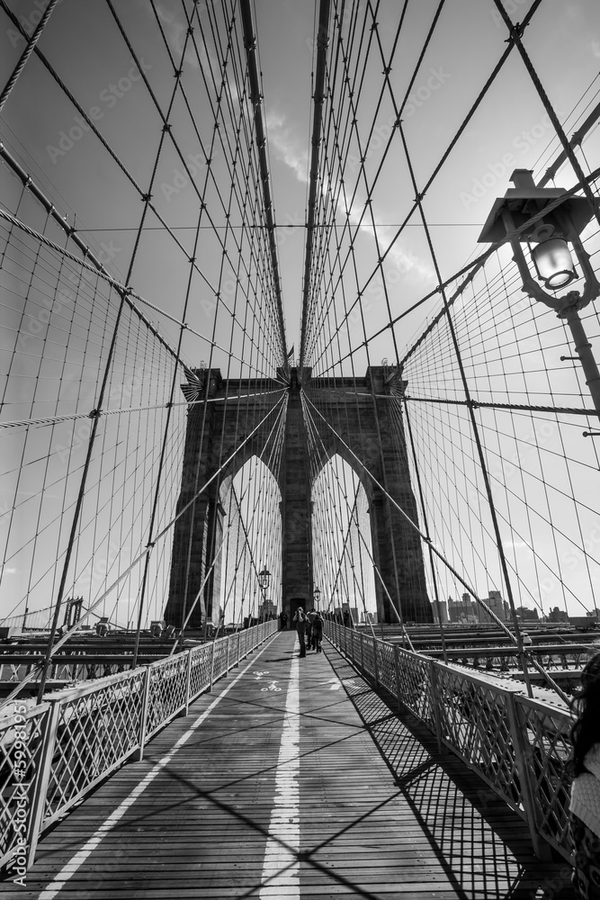 Obraz Kwadryptyk Brooklyn Bridge black and