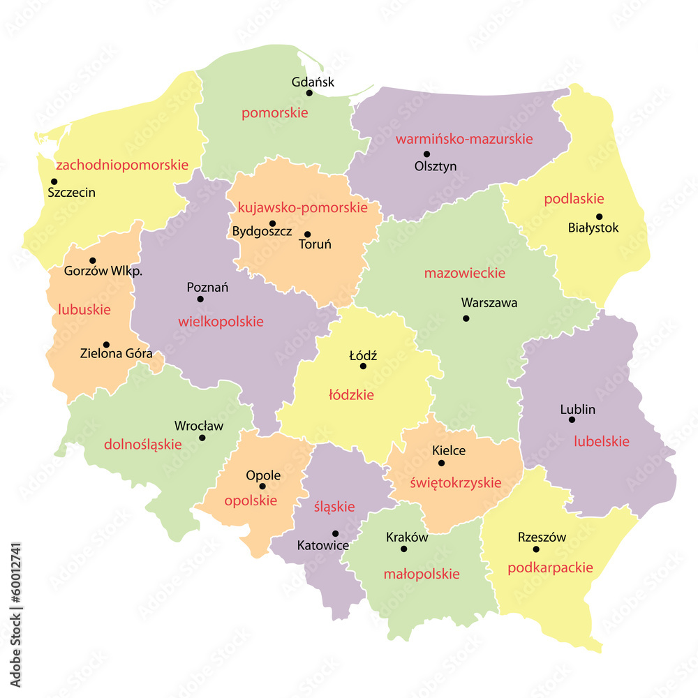 Fototapeta map of Poland with