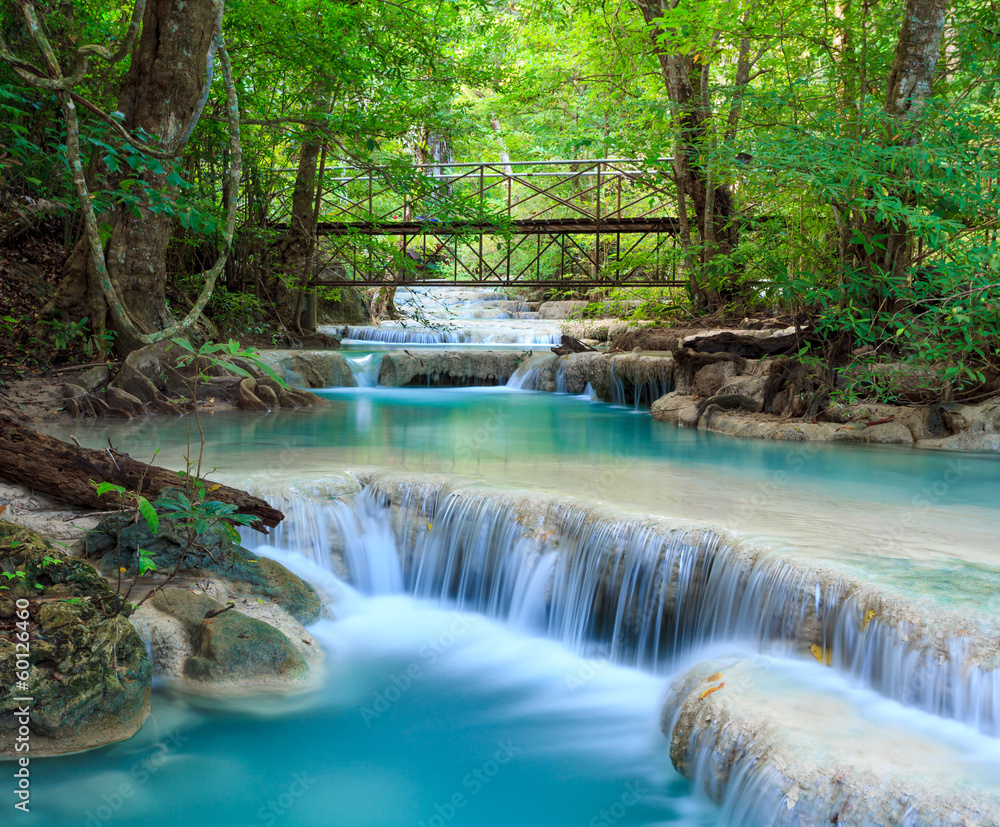 Obraz Tryptyk Erawan Waterfall,