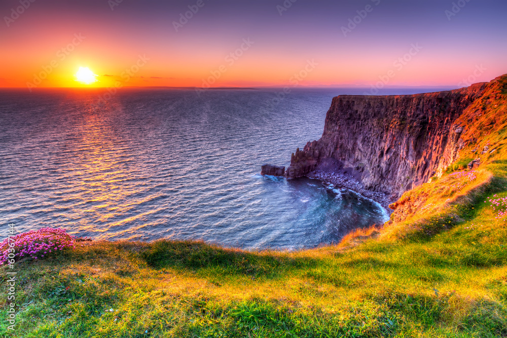 Obraz Tryptyk Cliffs of Moher at sunset, Co.