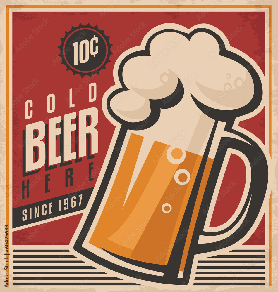Fototapeta Retro beer vector poster