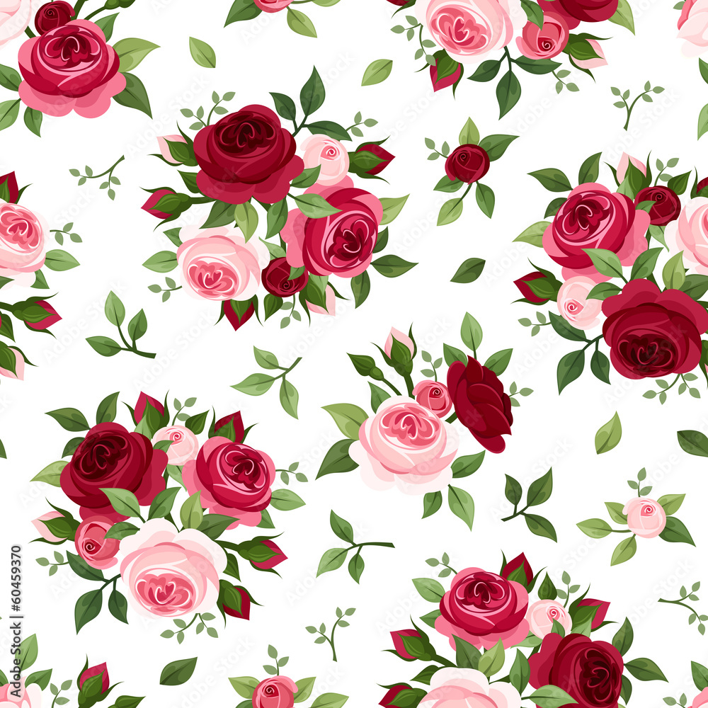 Tapeta Seamless pattern with red and