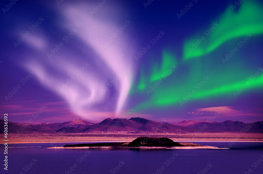 Obraz Pentaptyk aurora borealis