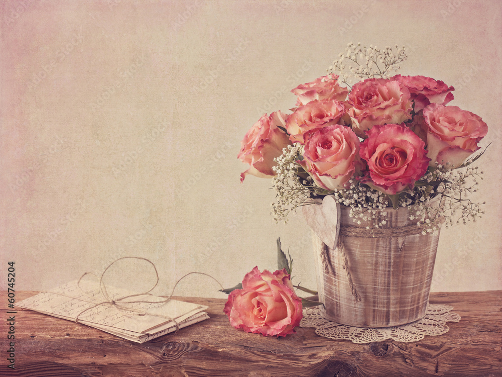 Obraz Pentaptyk Pink roses