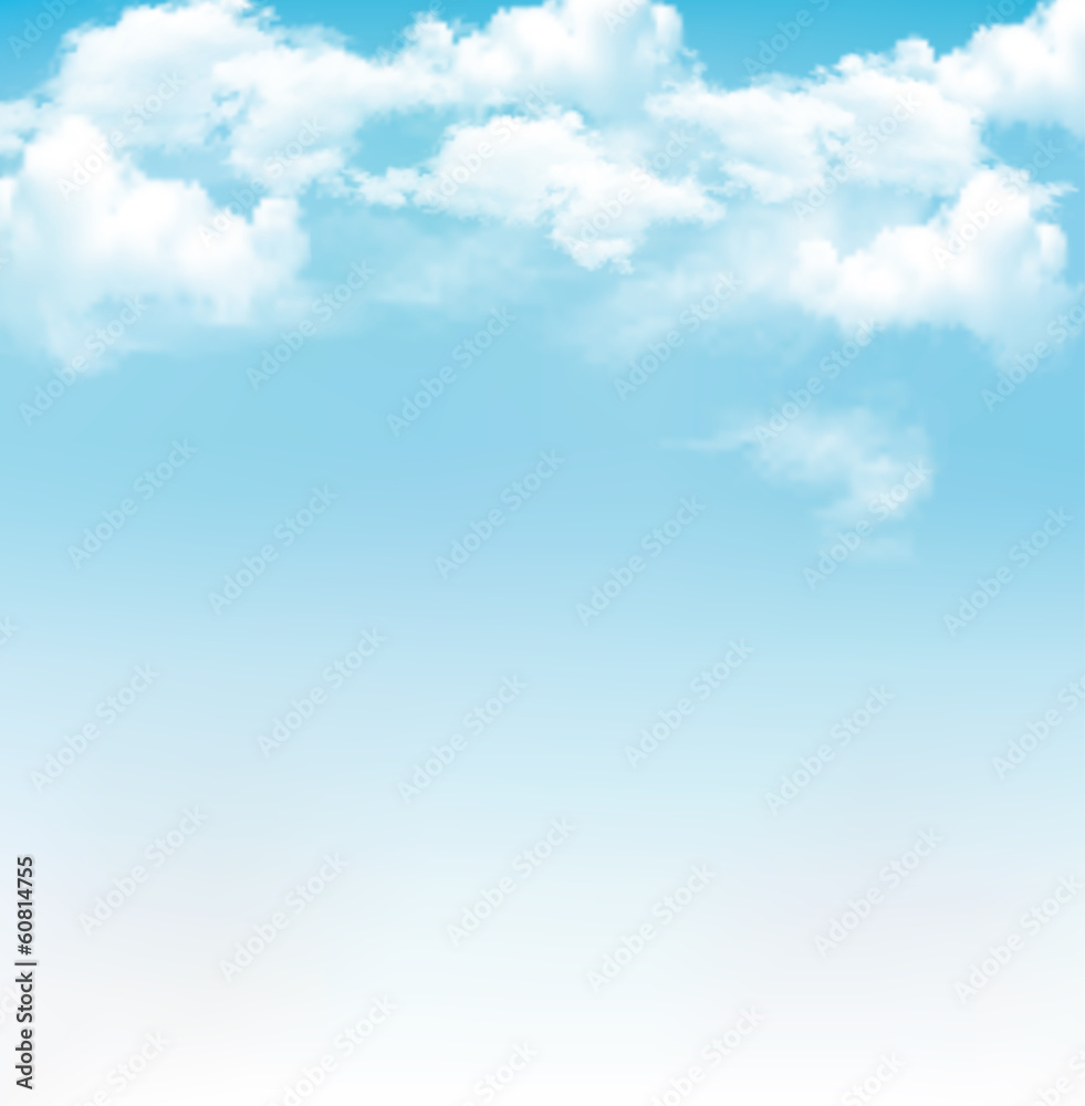 Fototapeta Blue sky with clouds. Vector