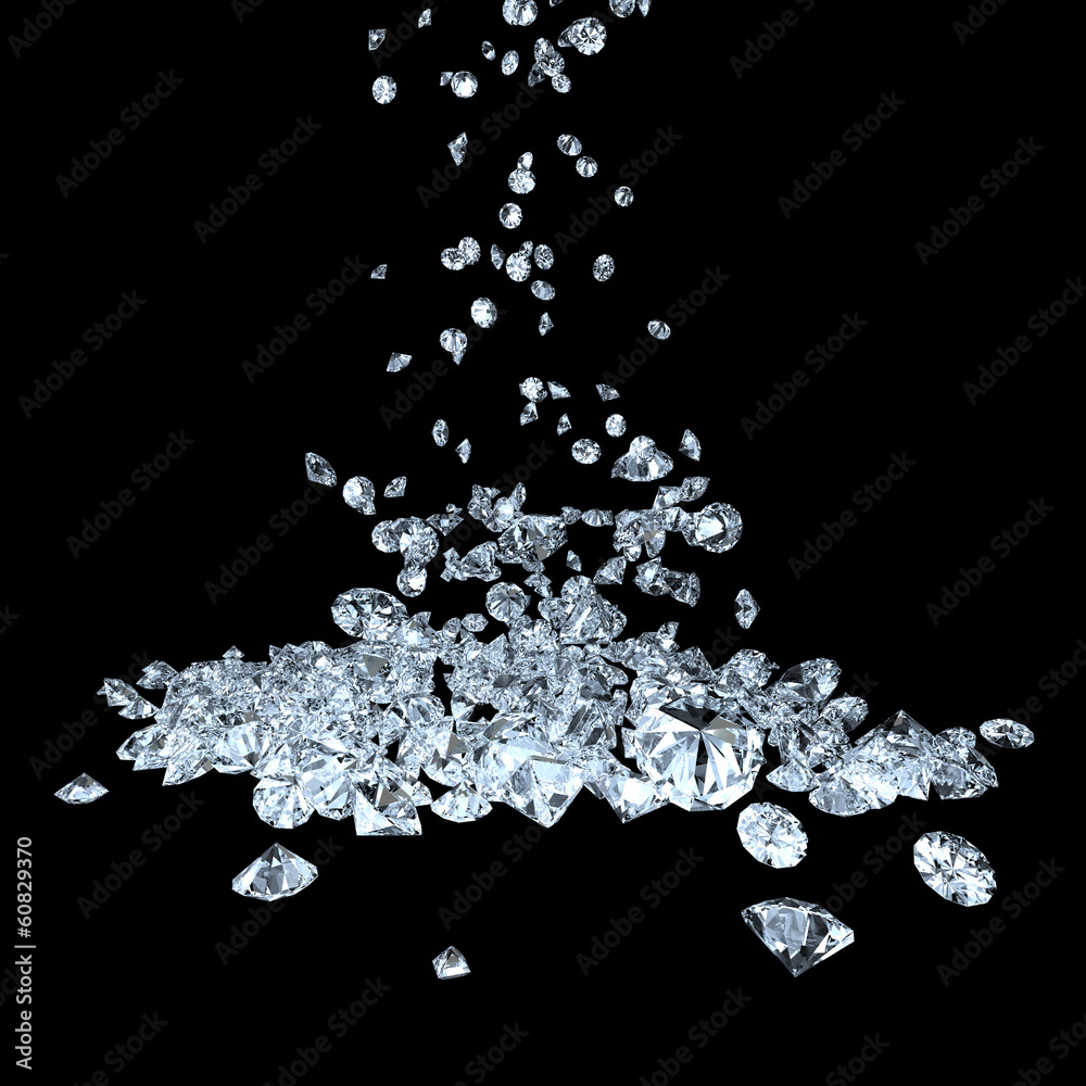 Obraz Kwadryptyk diamonds on black