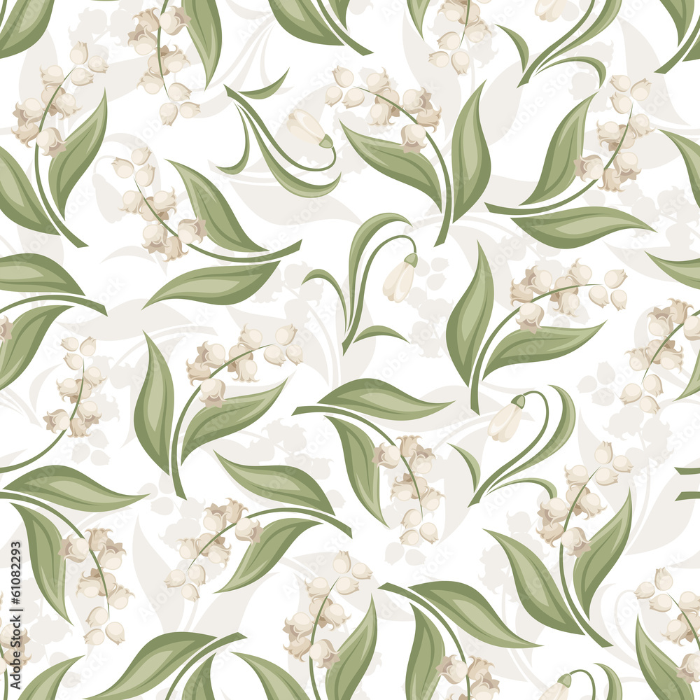 Tapeta Seamless pattern with lily of